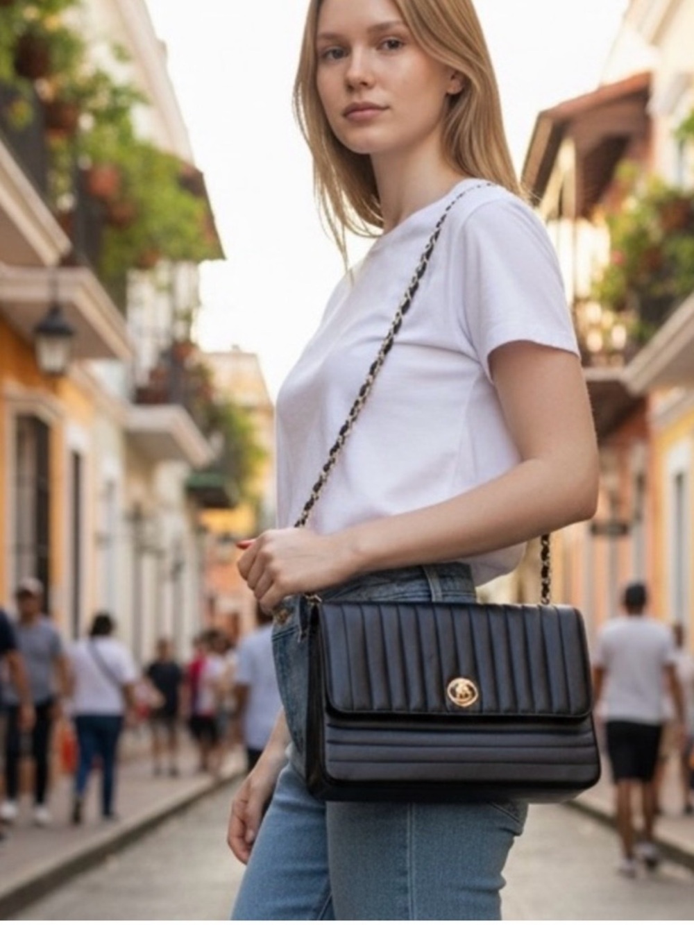 CHANEL Classic Flap Leather Mademoiselle Bag Black - Picture 4 of 16